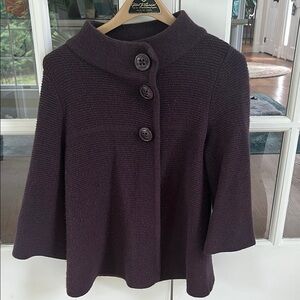Lord & Taylor Purple Poncho Sweater with High Collar